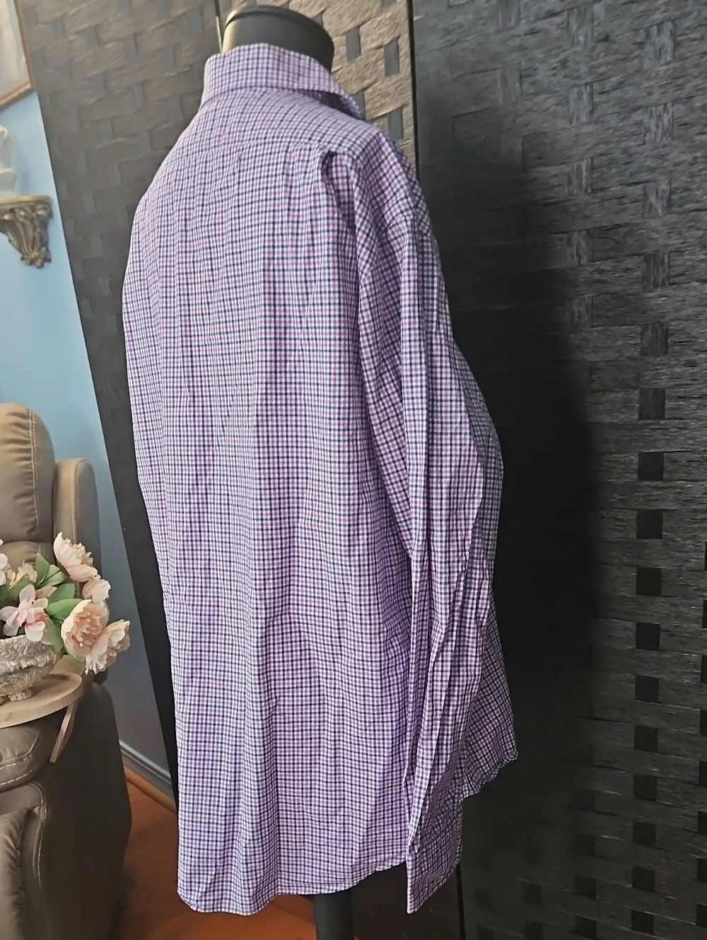 Polo Ralph Lauren Men's Long-Sleeve Check Button-Up Shirt - Lavender/Navy - XXL